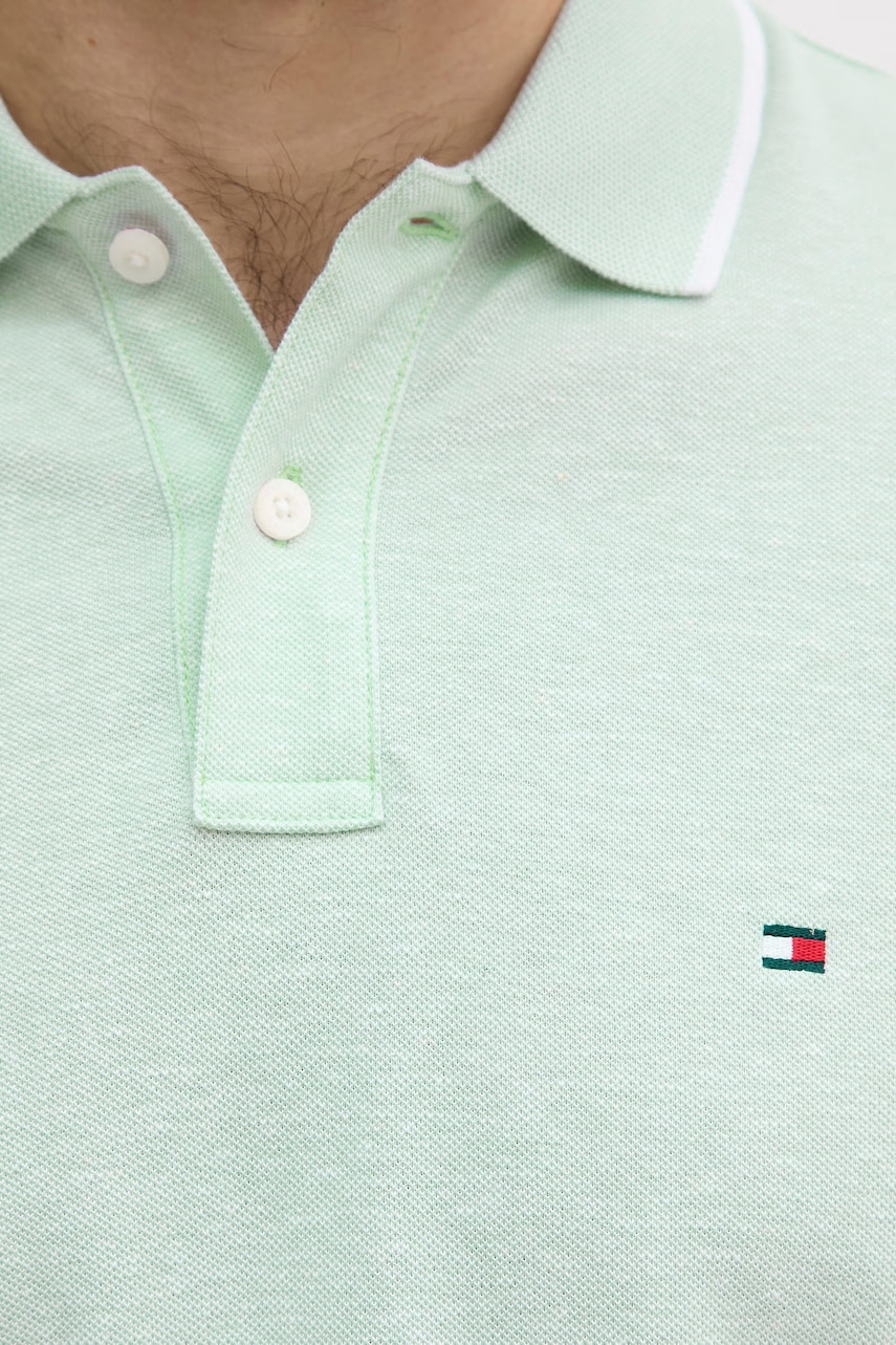 Tommy Hilfiger polo tričko pánske s prímesou ľanu