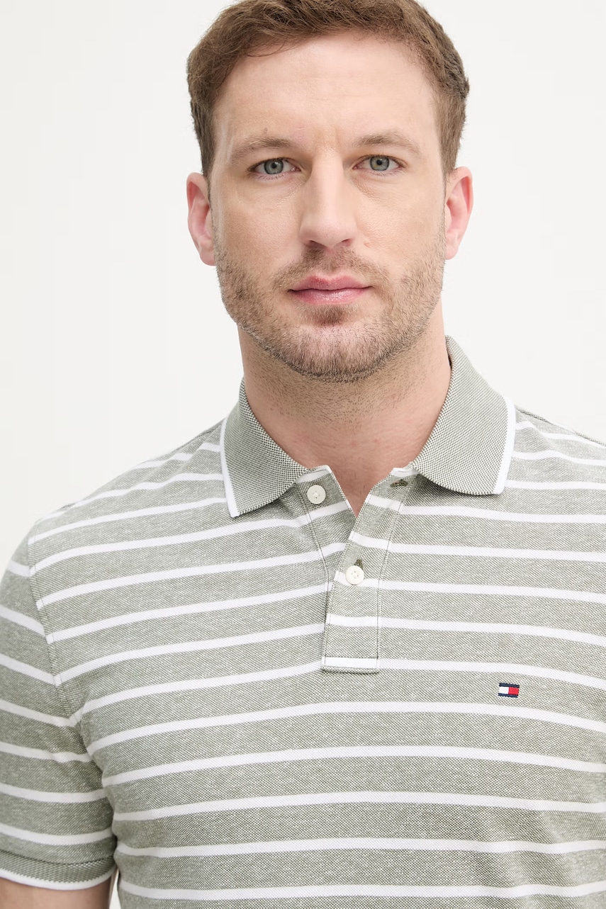Tommy Hilfiger polo tričko pánske s prímesou ľanu