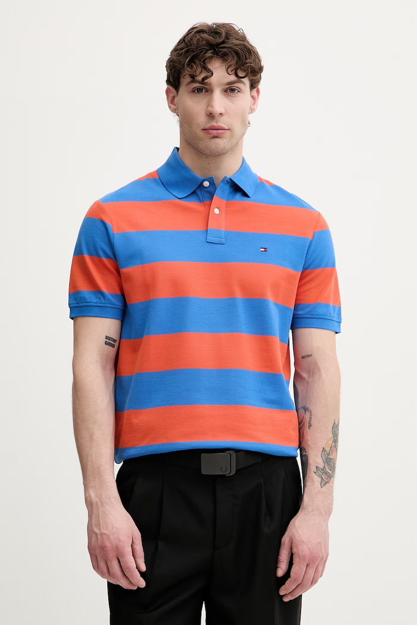 Levně Tommy Hilfiger polo pánské bavlněné s elastanem