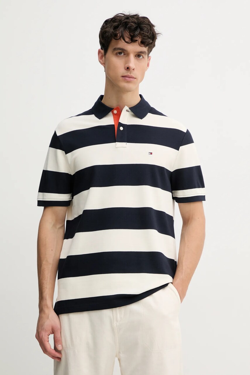 Levně Polo tričko Tommy Hilfiger tmavomodrá barva, MW0MW39045