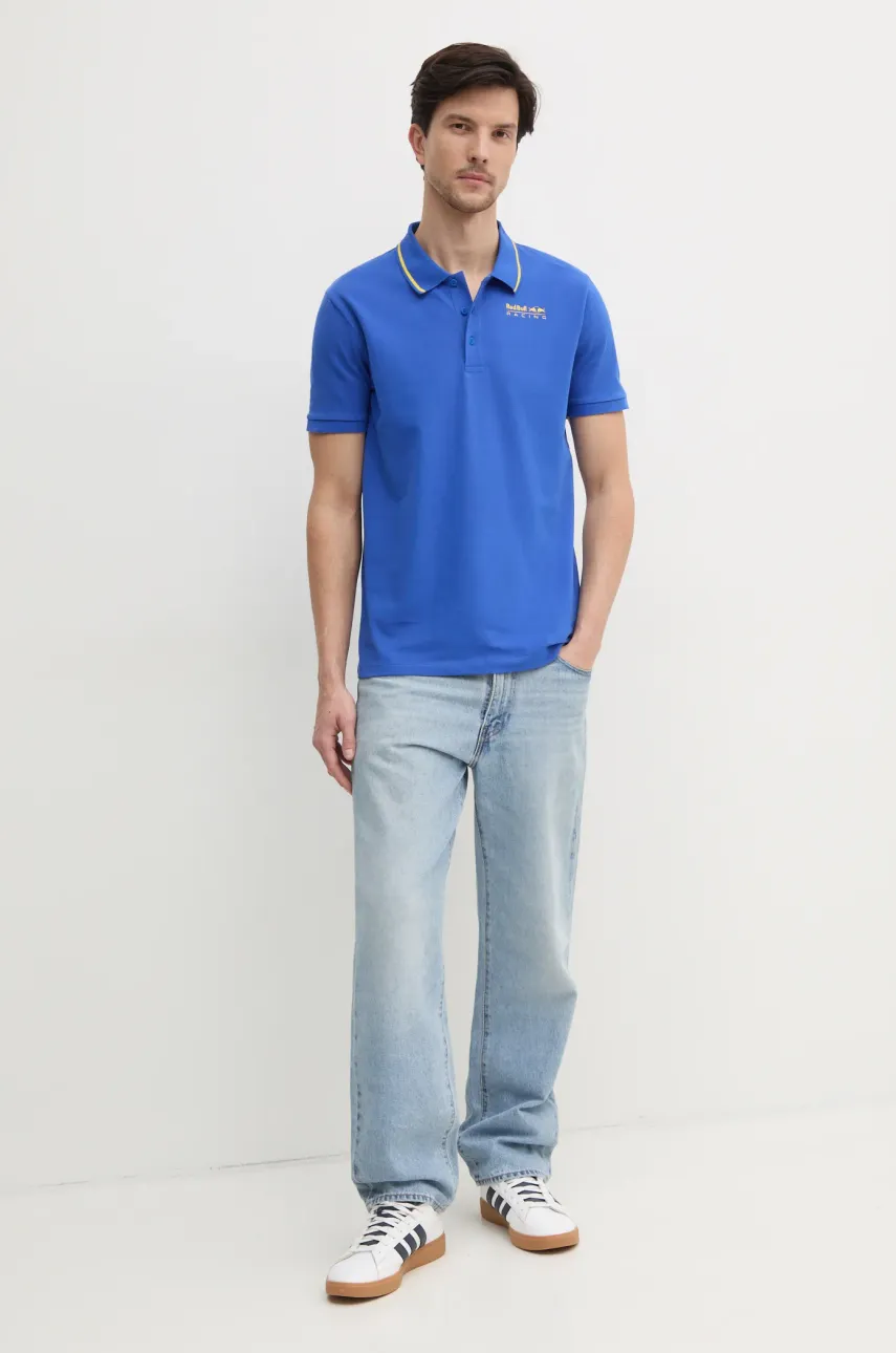 Поло Red Bull Racing x Pepe Jeans TIPPED LOGO POLO мужское цвет фиолетовый с принтом RM540013 Поло Red Bull Racing x Pepe Jeans TIPPED LOGO POLO мужское цвет фиолетовый с принтом RM540013