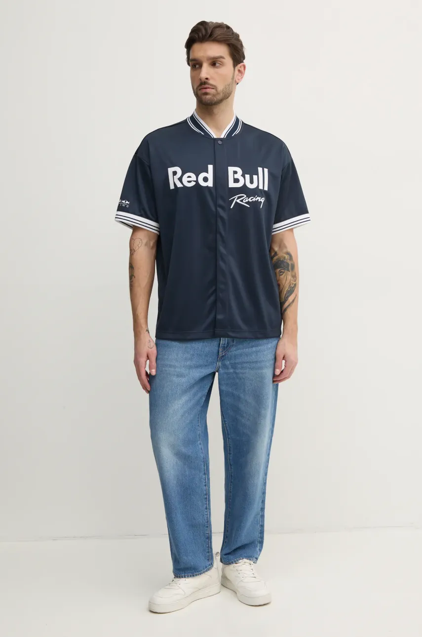 Рубашка Red Bull Racing x Pepe Jeans RBR SPORTS JERSEY мужская цвет синий relaxed RM540014 Рубашка Red Bull Racing x Pepe Jeans RBR SPORTS JERSEY мужская цвет синий relaxed RM540014