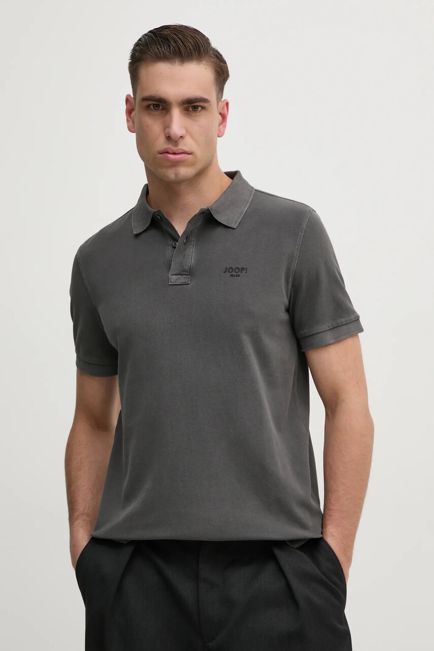 Joop! tricou polo barbati, culoarea gri, neted, 30045619