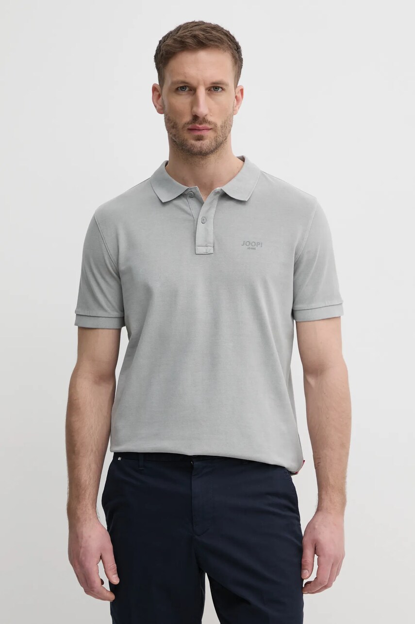 Joop! tricou polo barbati, culoarea gri, neted, 30045619