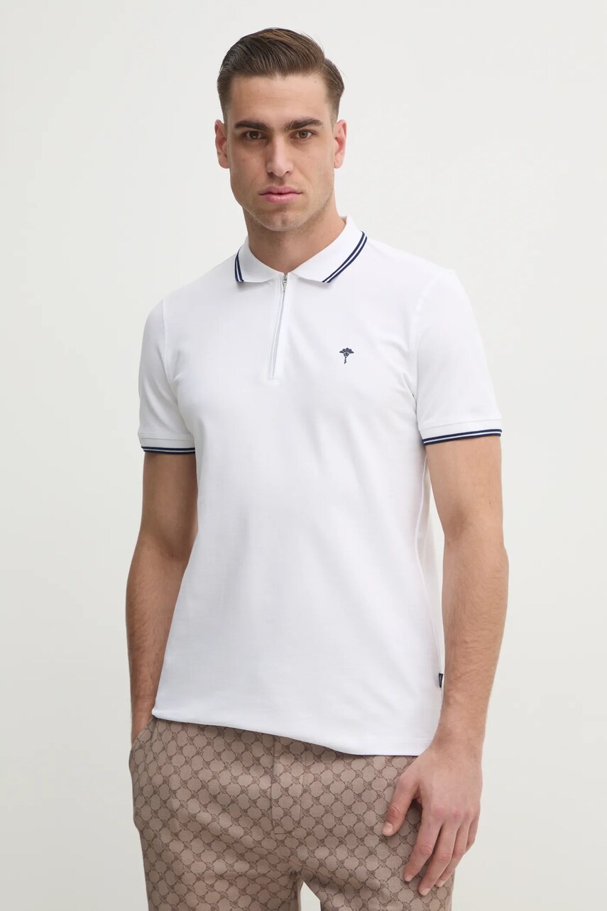 Joop! tricou polo barbati, culoarea alb, neted, 30045544