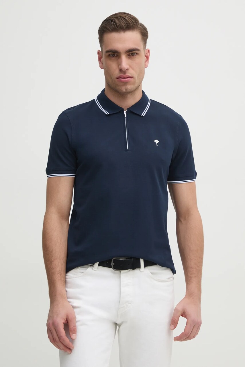 Joop! tricou polo barbati, culoarea albastru marin, neted, 30045544