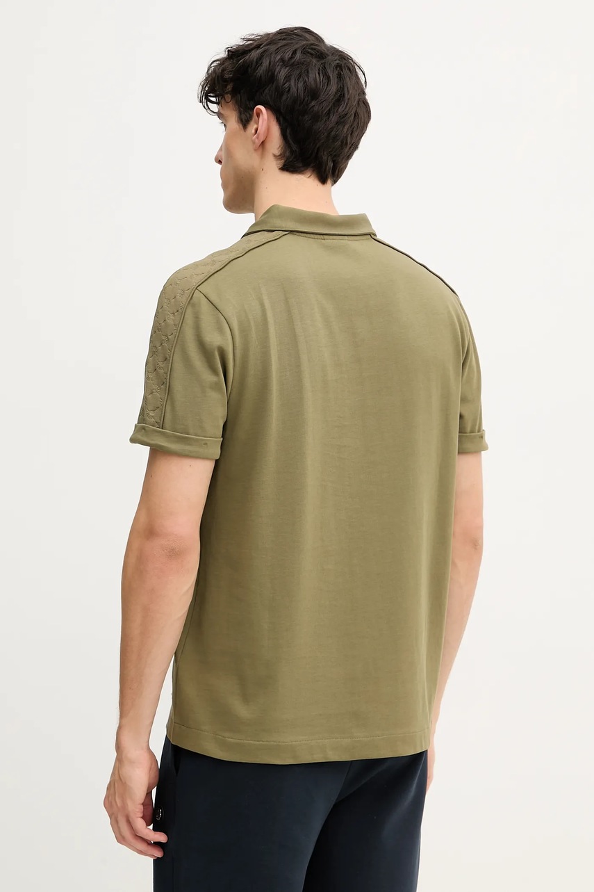 Βαμβακερό μπλουζάκι πόλο Joop! ανδρικό, χρώμα: πράσινο, 30045558 φωτογραφία