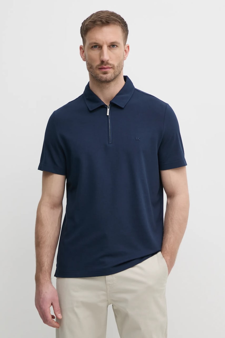 Michael Kors tricou polo barbati, culoarea albastru marin, neted, CS552HOHFK