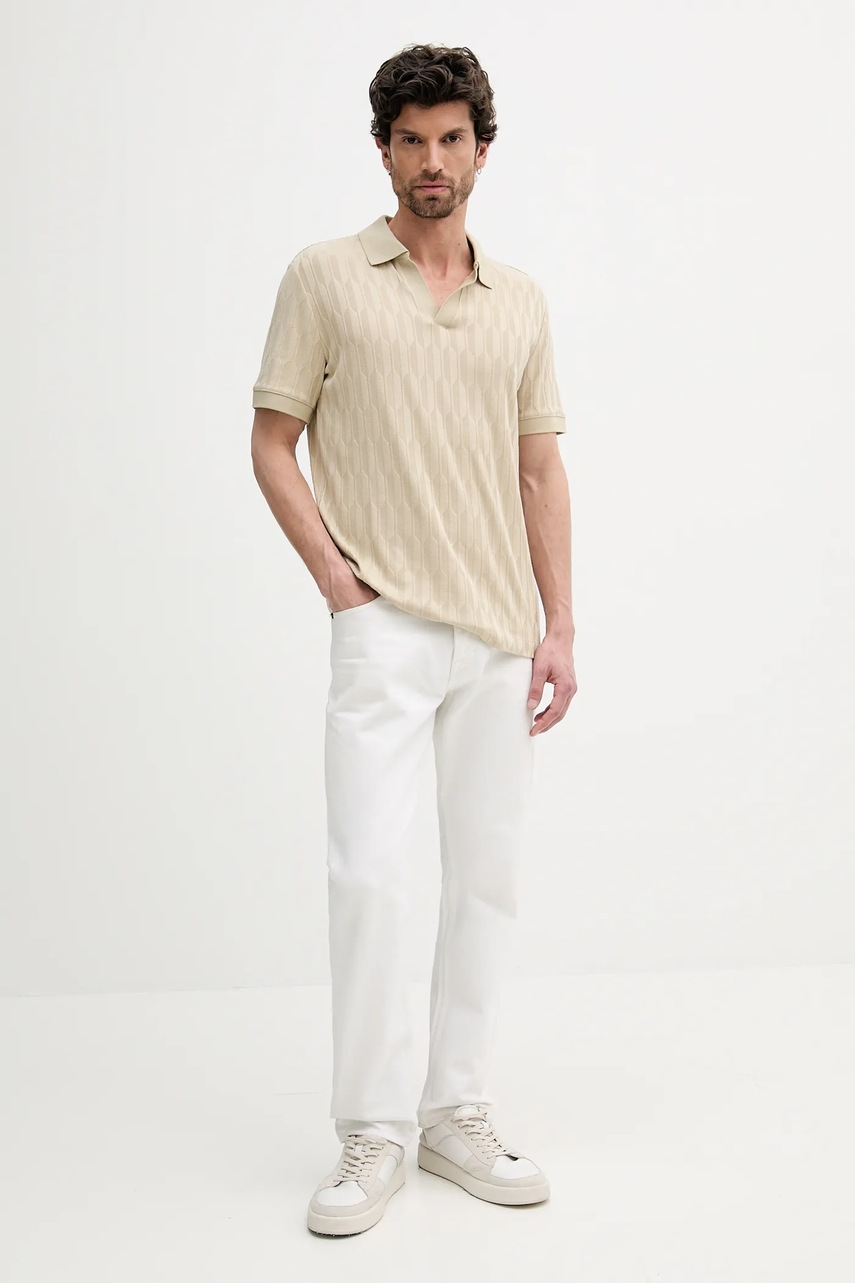 Поло Marciano Guess цвет бежевый однотонное 5GHP03 6326A