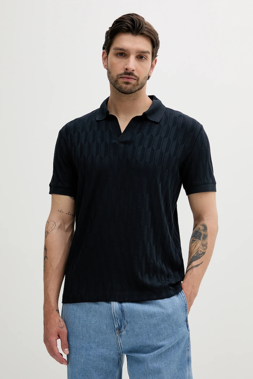 Levně Polo tričko Marciano Guess pánské, tmavomodrá barva, 5GHP03 6326A
