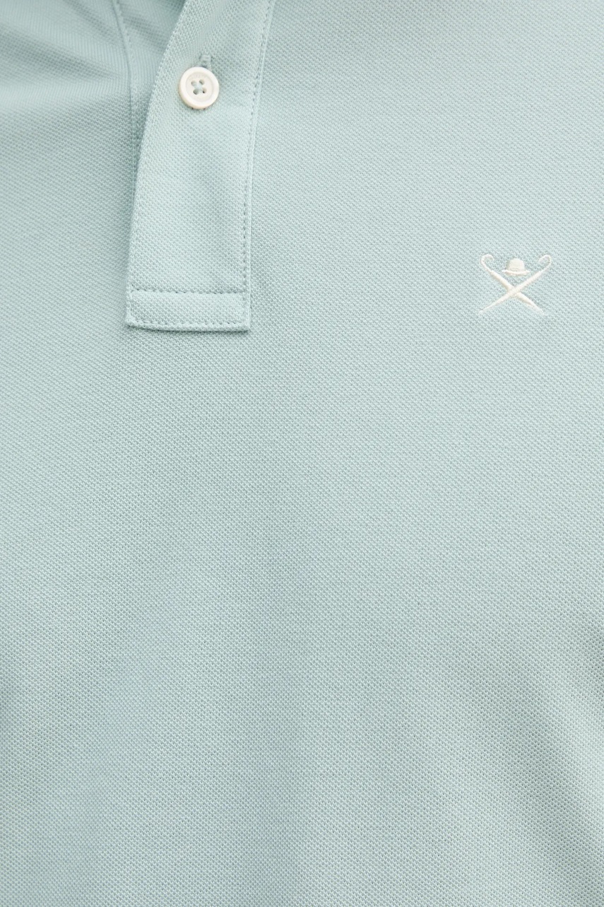 Βαμβακερό μπλουζάκι πόλο Hackett London ανδρικό, χρώμα: πράσινο, HM563426 φωτογραφία