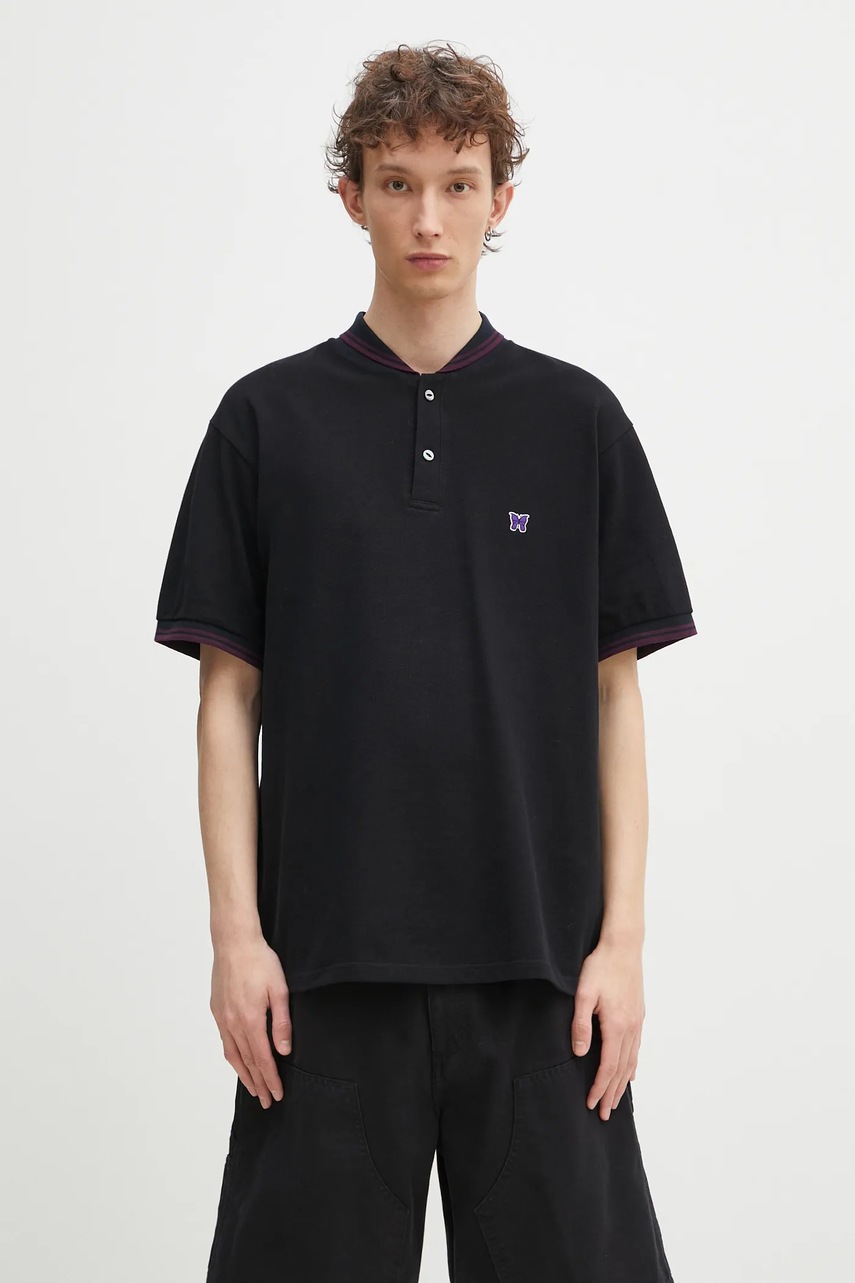 Needles  polo de bumbac Shawl Collar S/S Polo