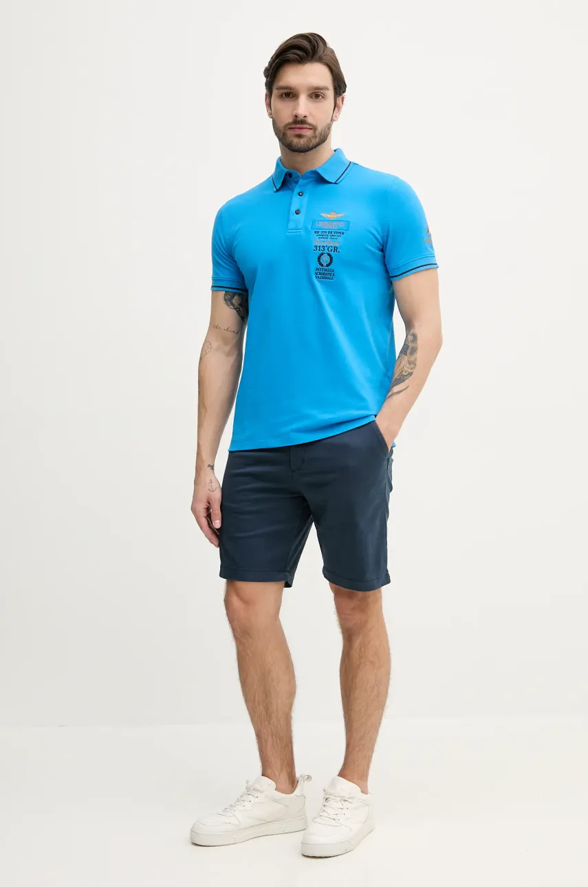 Поло Aeronautica Militare чоловіче з аплікацією PO1853P191
