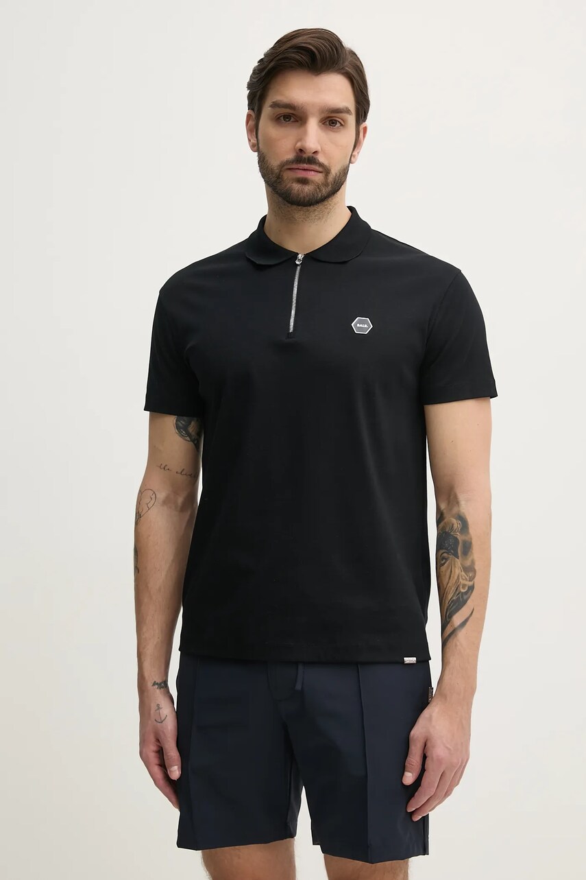 BALR. polo de bumbac barbati, culoarea negru, neted, B1122.1040