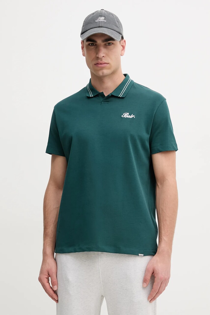 BALR. polo de bumbac bărbați, culoarea verde, cu imprimeu, B1122.1042