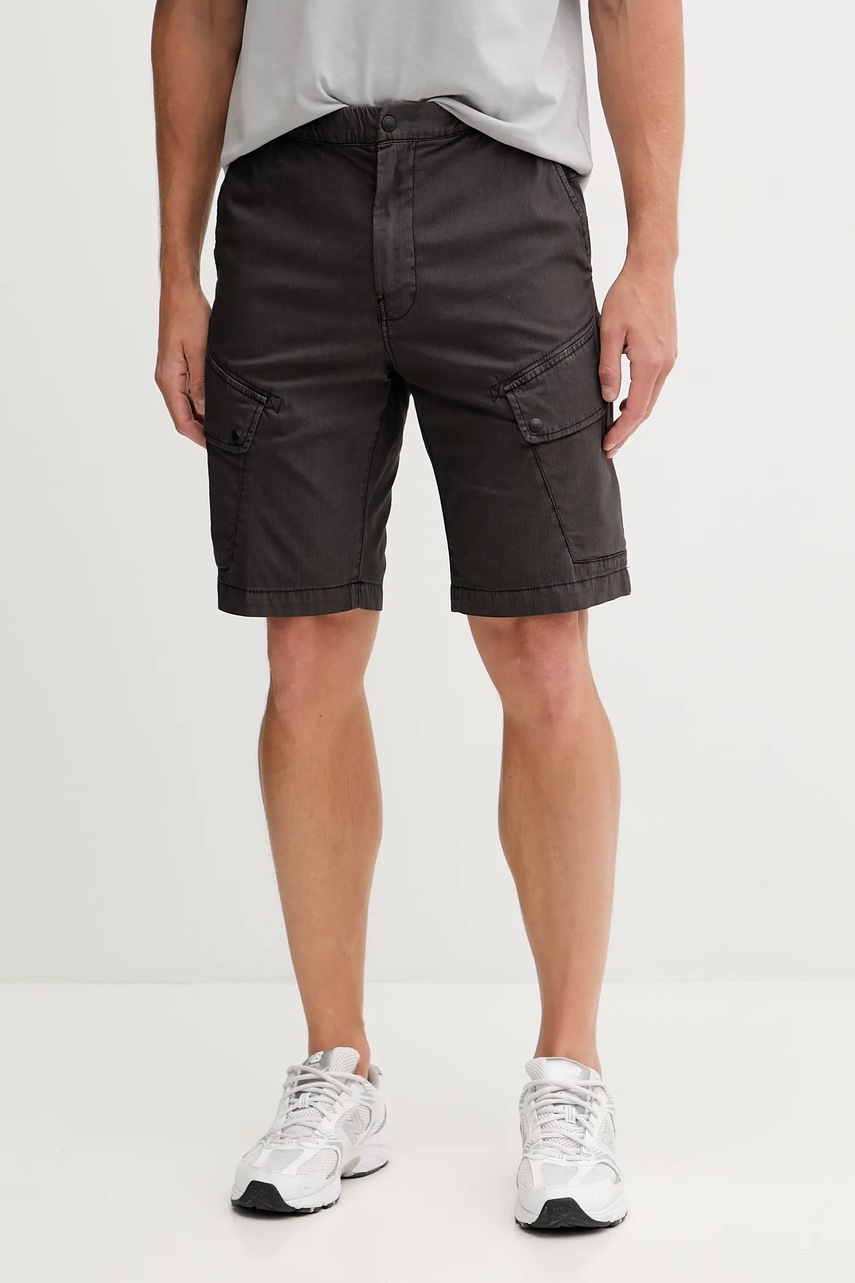 Napapijri polo de bumbac E-Rivalto bărbați, culoarea negru, uni, NP0A4ID89411