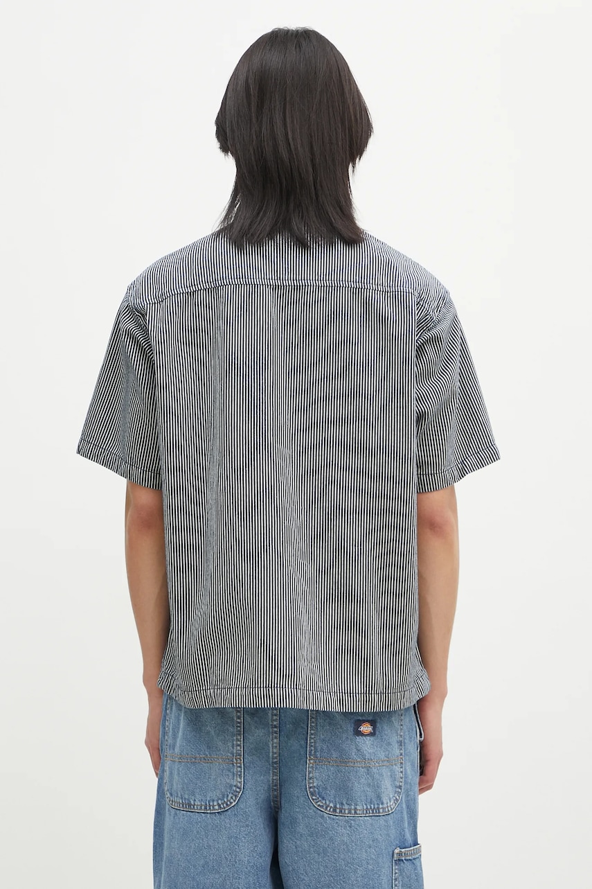 Bavlnené polo tričko No Problemo Mini Problemo SS Work Shirt - Denim
