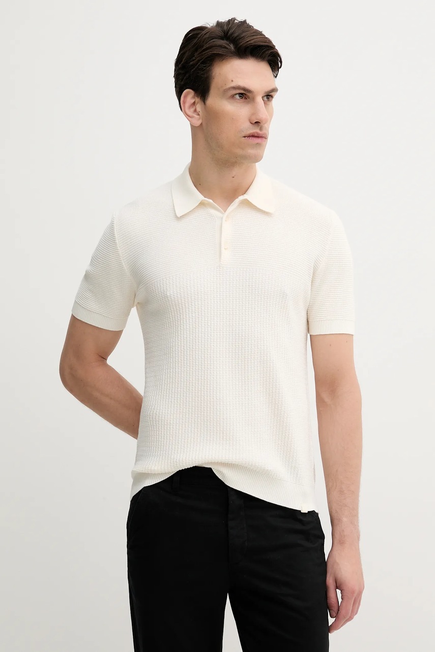 United Colors of Benetton polo de bumbac culoarea bej, uni, 1198U301H