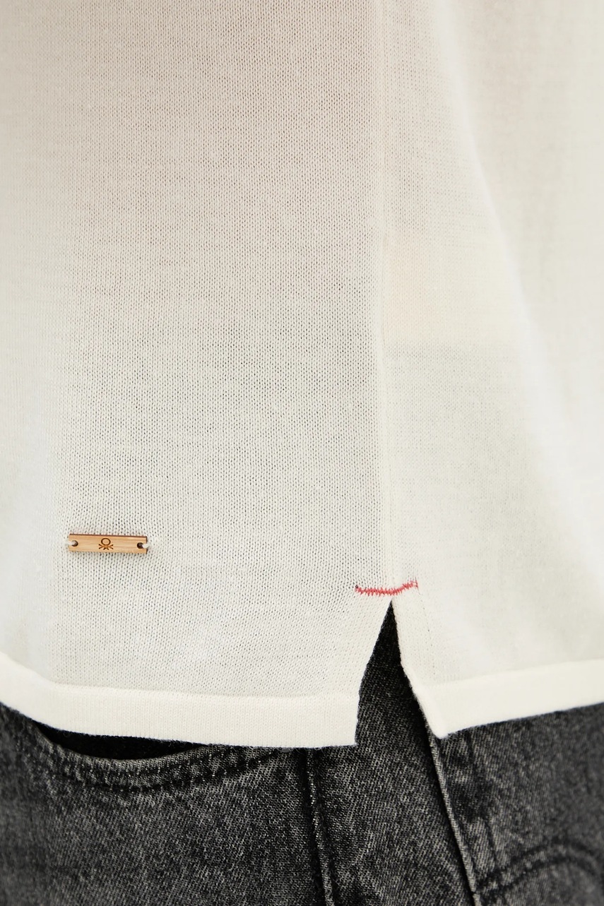 Πόλο United Colors of Benetton χρώμα: μπεζ, 14HAU301K φωτογραφία