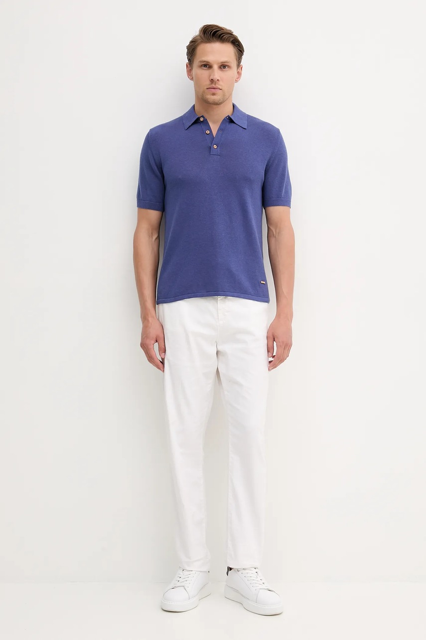 Поло United Colors of Benetton цвет фиолетовый однотонное 14HAU301K