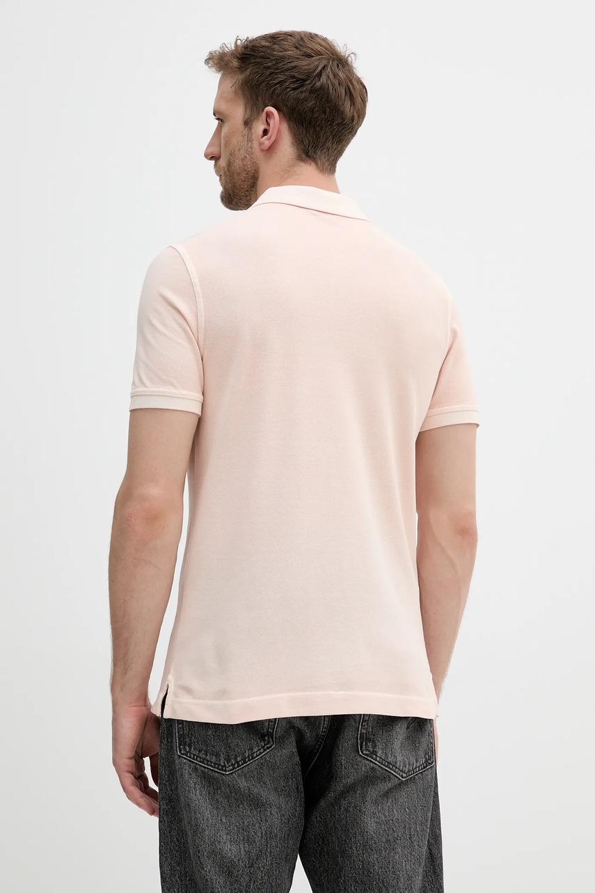 Βαμβακερό μπλουζάκι πόλο United Colors of Benetton ανδρικό, χρώμα: πορτοκαλί, 3089U302D φωτογραφία