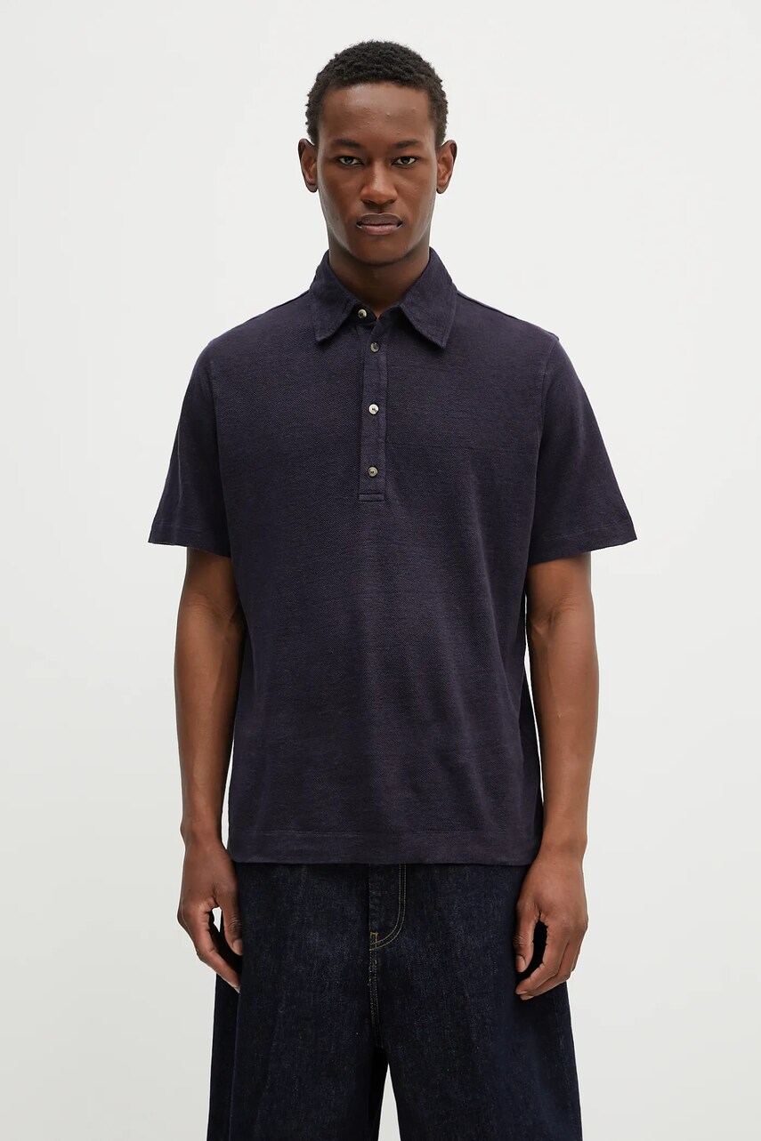 Paul Smith polo din in culoarea bleumarin, uni, M1R-446Z-P01764