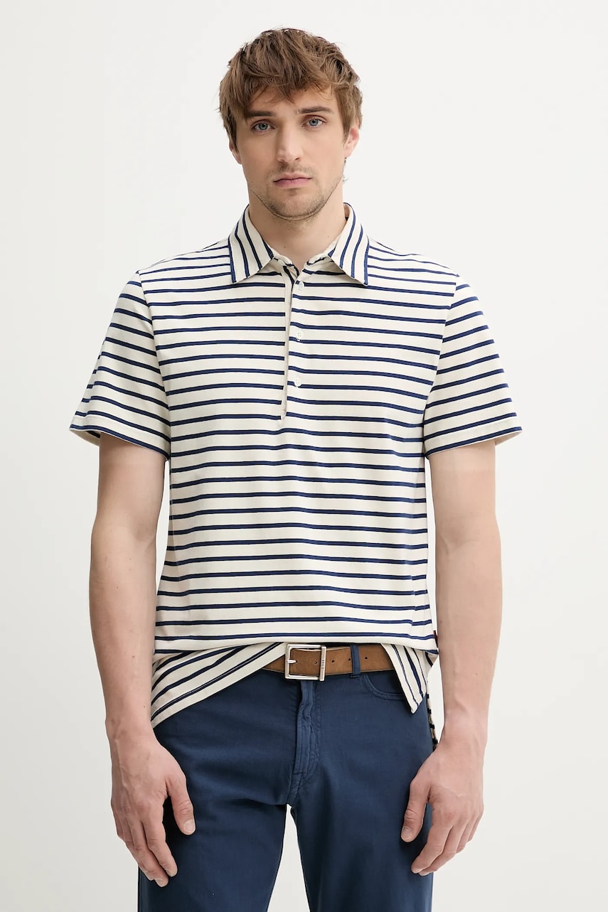 BARENA VENEZIA tricou polo barbati, culoarea bej, modelator