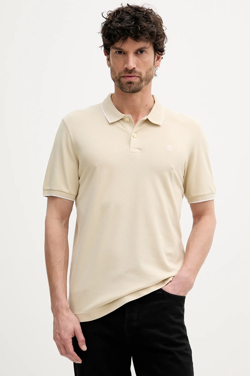 Levně Polo tričko Marc O'Polo pánské, béžová barva, 536214753186