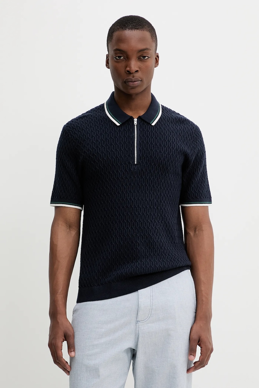 Abercrombie & Fitch tricou polo culoarea bleumarin, uni, KI120-5086