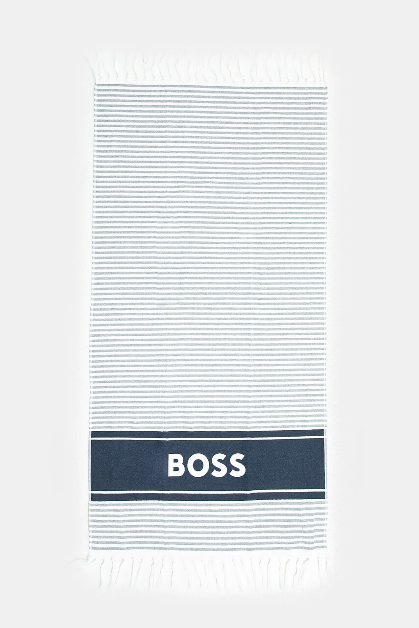 BOSS prosop din bumbac culoarea albastru marin, 50540424