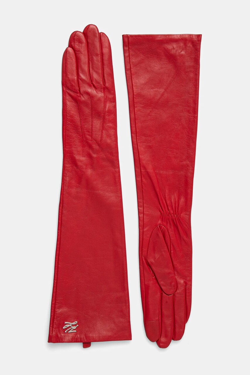 Karl Lagerfeld manusi de piele femei, culoarea rosu, A1W33102