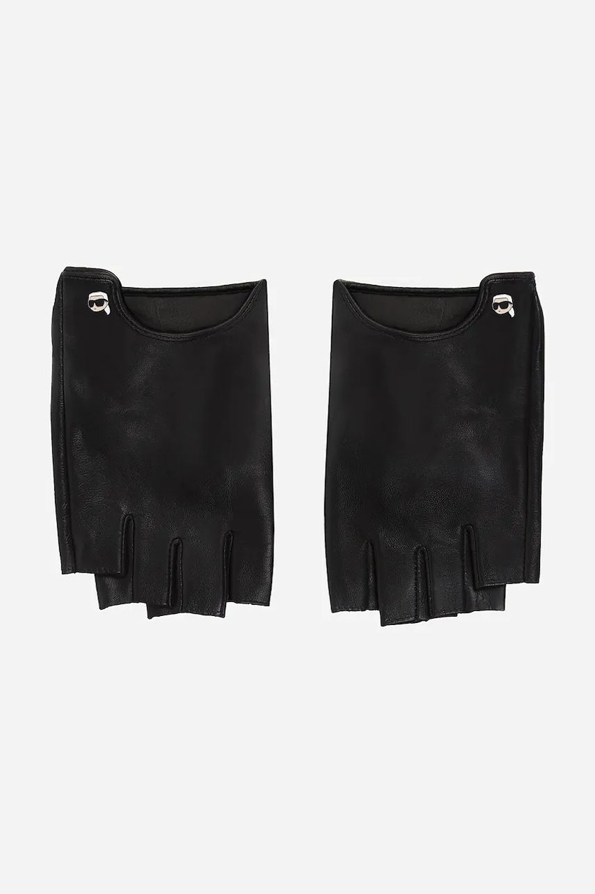 Karl Lagerfeld mănuși de piele femei, culoarea negru, A2W33064