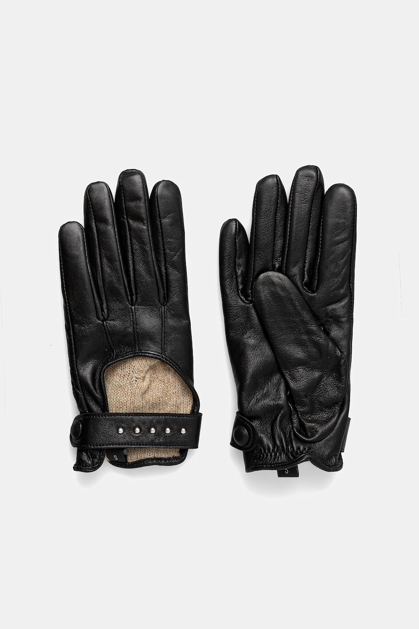 Gianni Chiarini manusi de piele femei, culoarea negru, 11129.NA.RIV