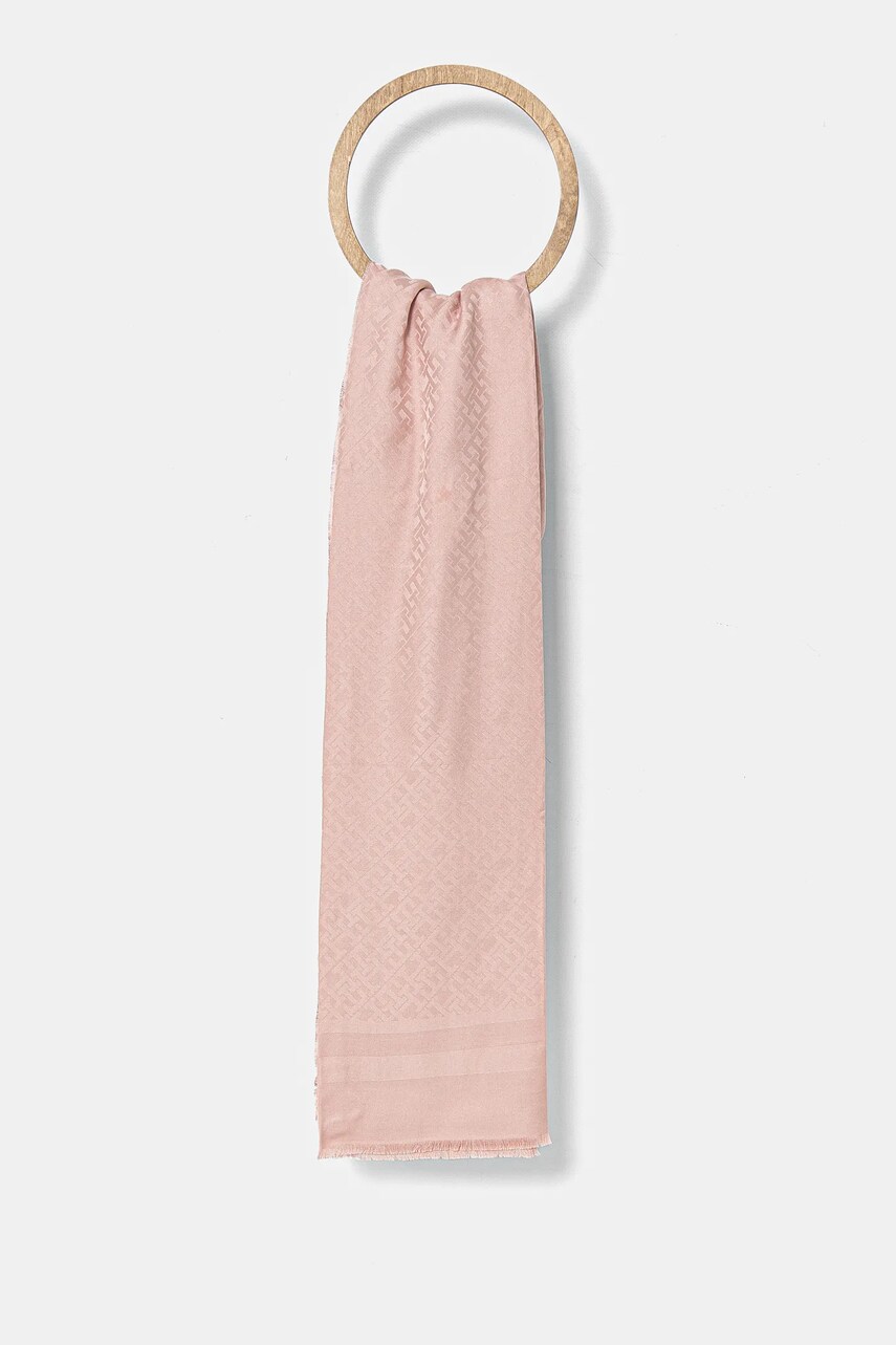 Levně Šála Tommy Hilfiger růžová barva, AW0AW16852