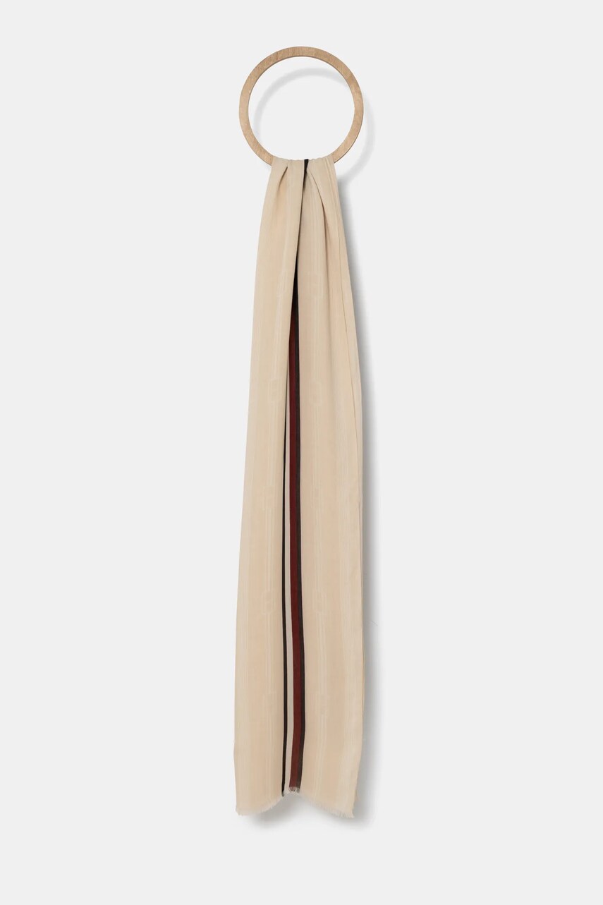 Levně Šála Tommy Hilfiger béžová barva, AW0AW17345
