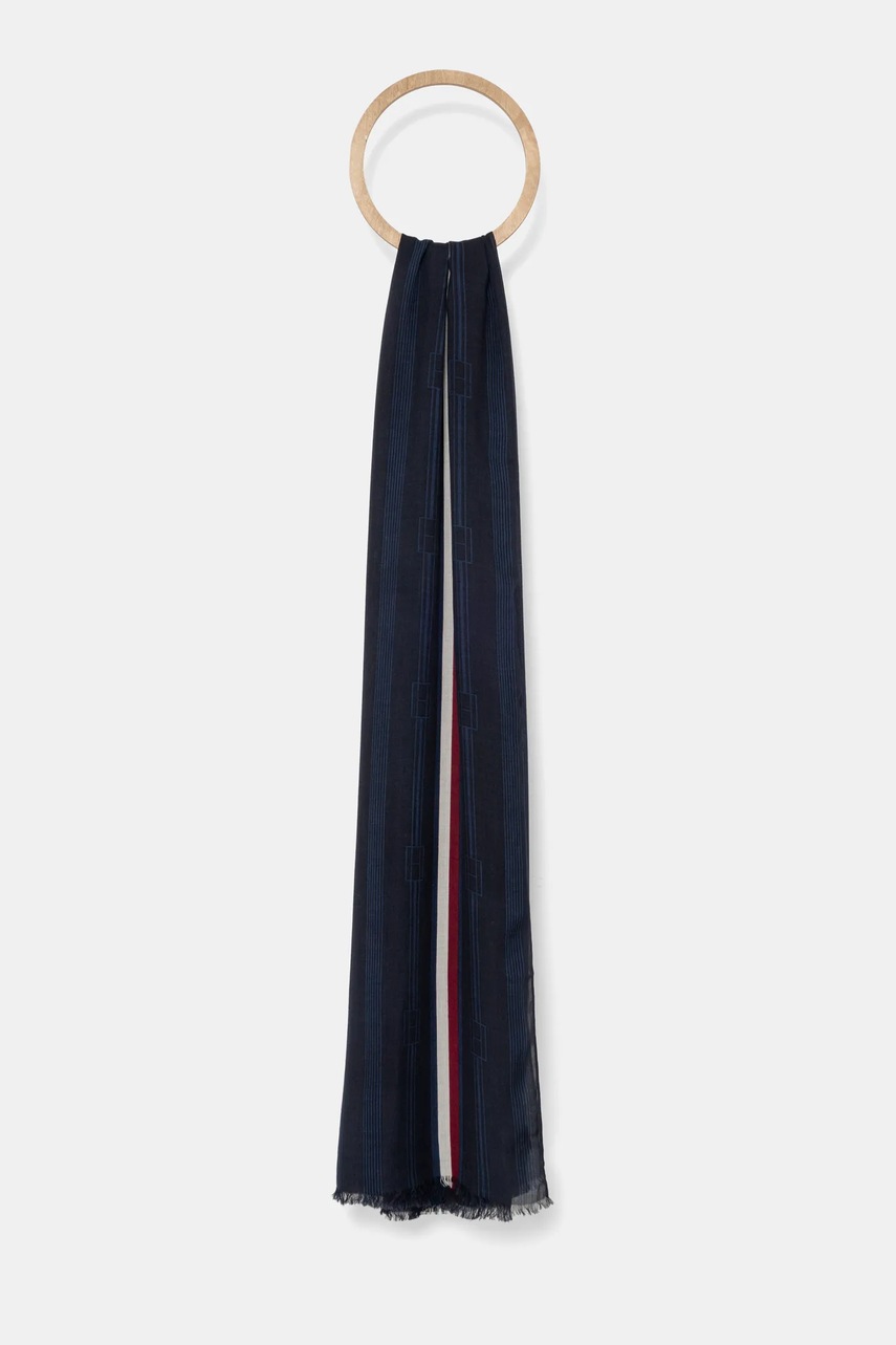 Levně Šála Tommy Hilfiger tmavomodrá barva, AW0AW17345
