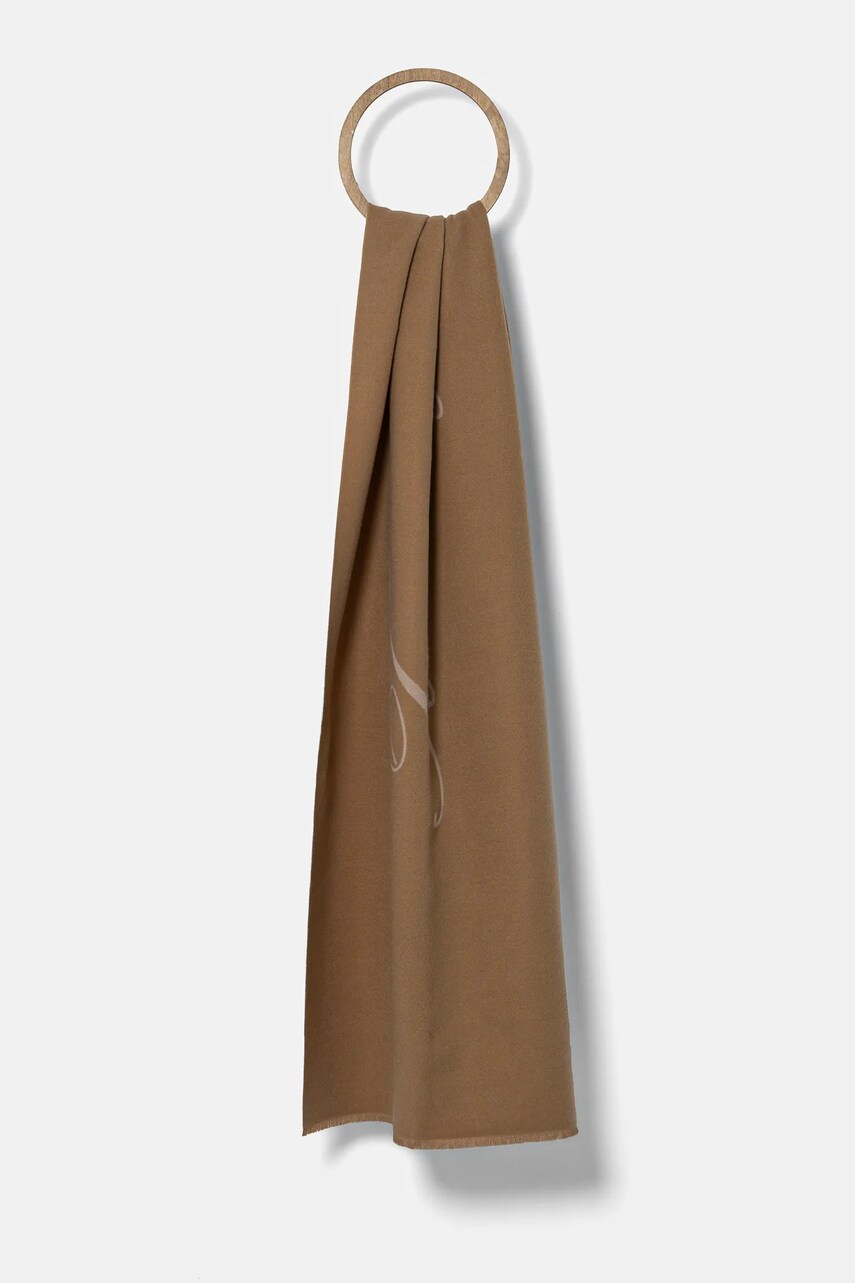 Levně Šála Tommy Hilfiger béžová barva, AW0AW17352