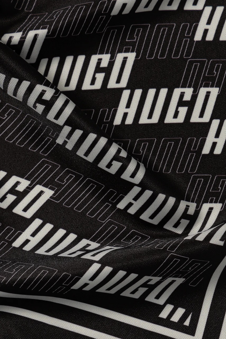 Платок HUGO женский цвет чёрный узорный 50535470 Платок HUGO женский цвет чёрный узорный 50535470