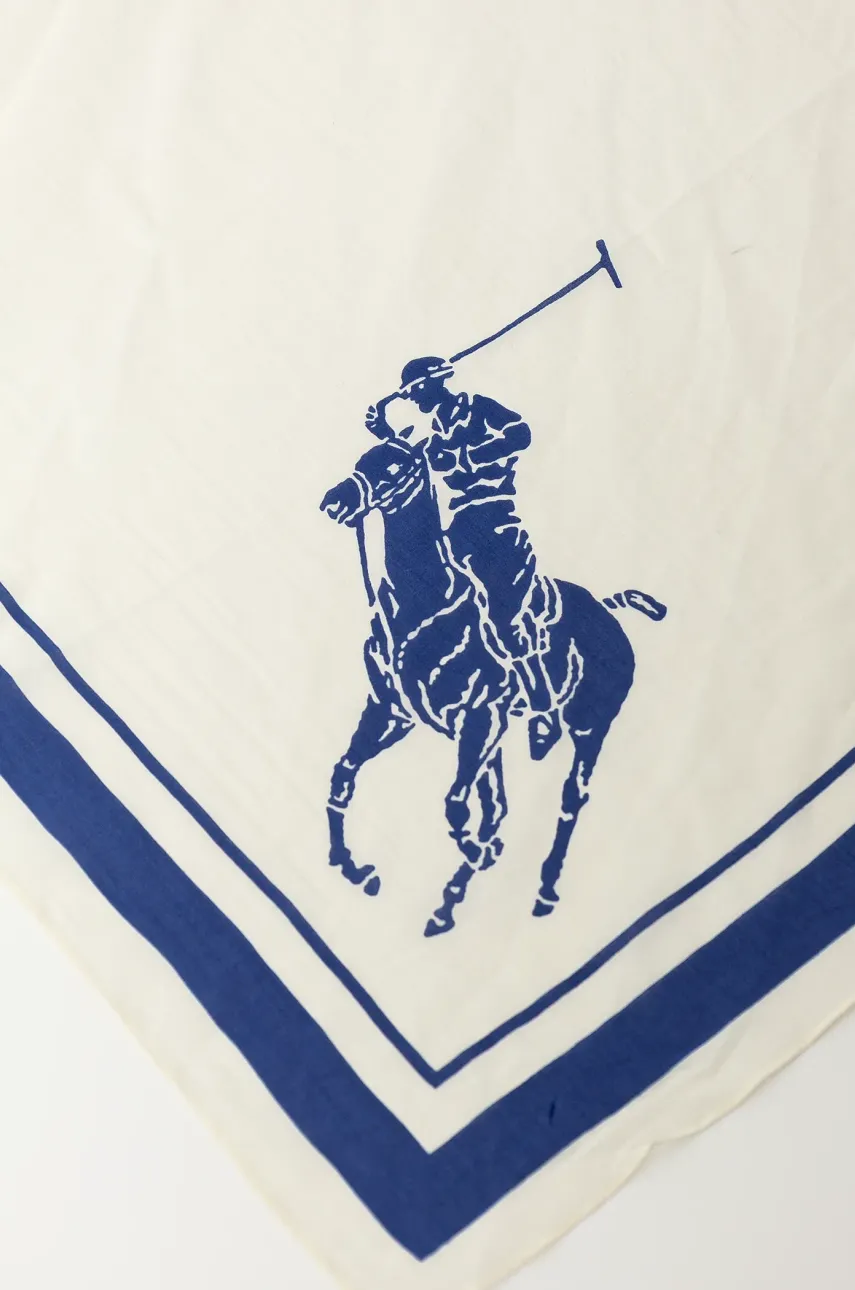 Хлопковый шарф Polo Ralph Lauren женская цвет бежевый узор 455938482 Хлопковый шарф Polo Ralph Lauren женская цвет бежевый узор 455938482
