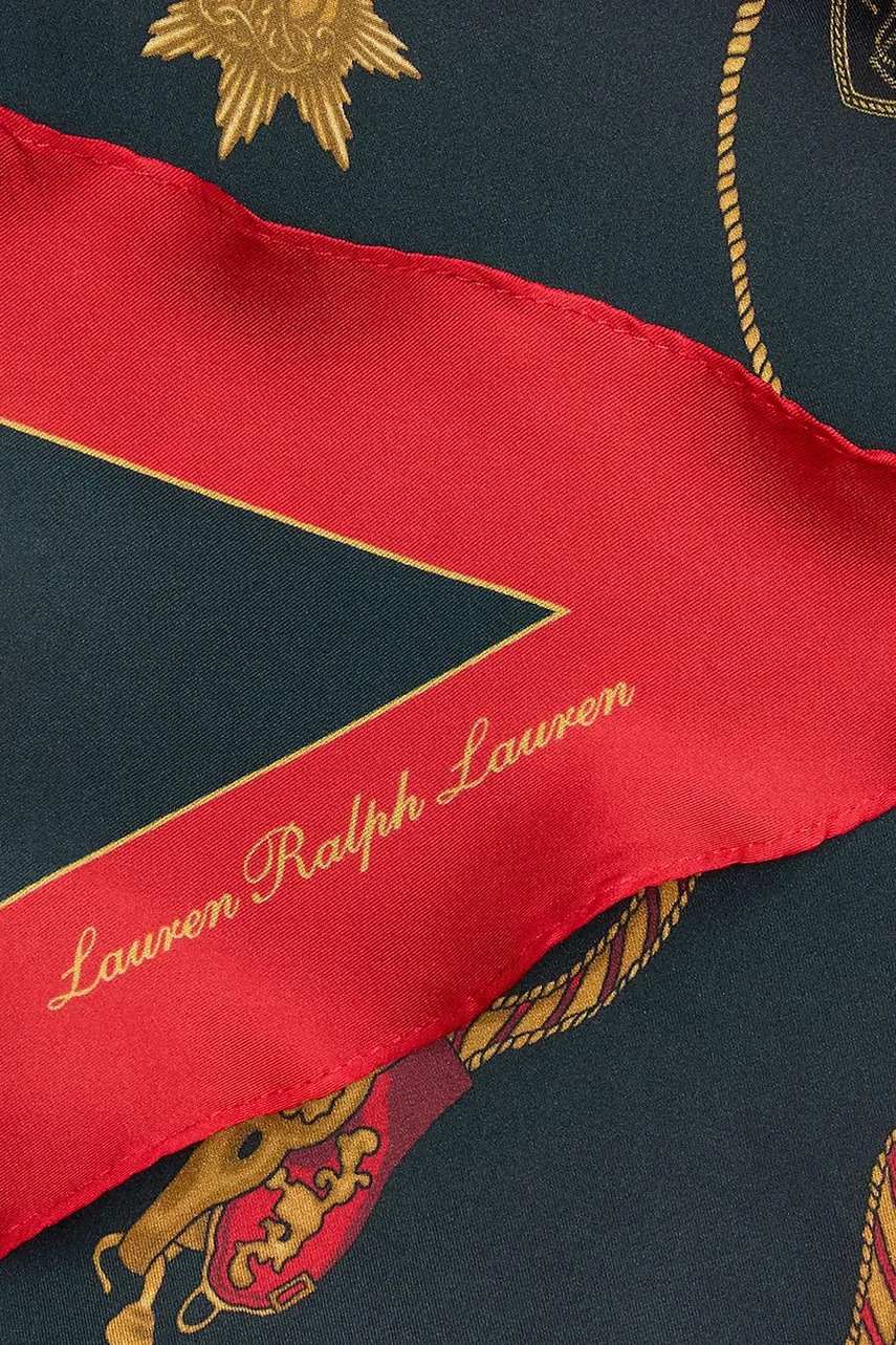 Шовкова хустка Lauren Ralph Lauren жіноча колір синій візерунок 454961485 