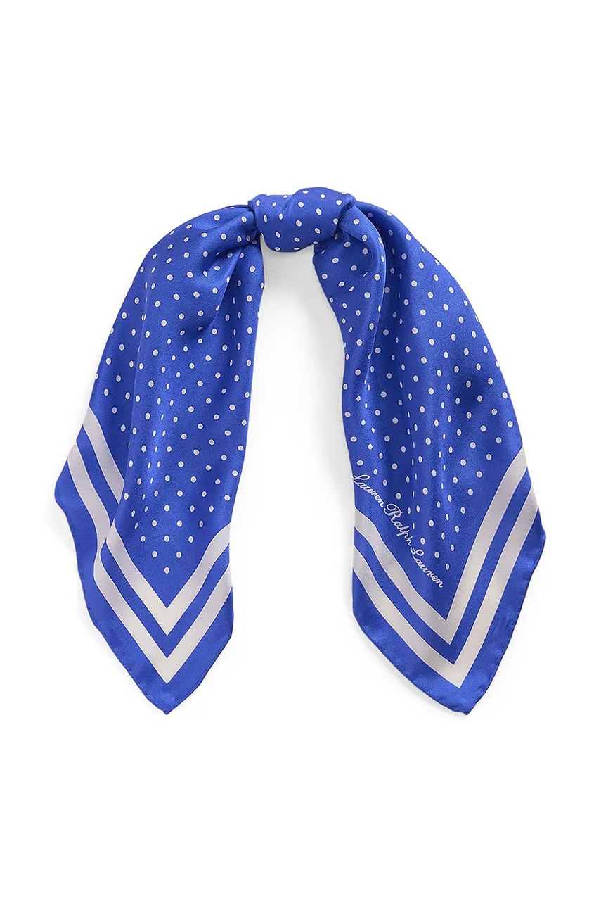 

Копринен шал Lauren Ralph Lauren в синьо с десен 454966210, Син