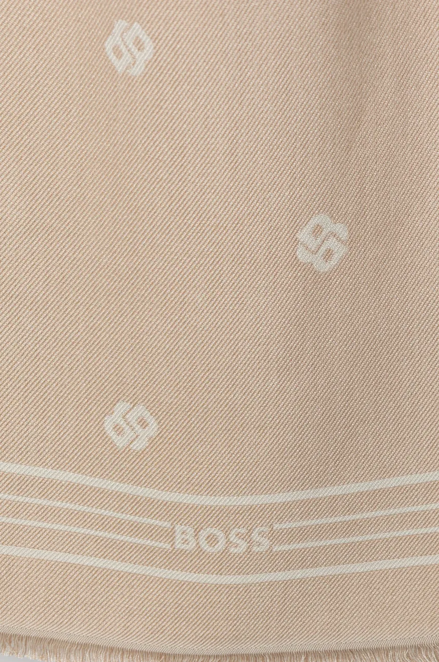 Шарф BOSS женский цвет бежевый узорный 50535789 Шарф BOSS женский цвет бежевый узорный 50535789
