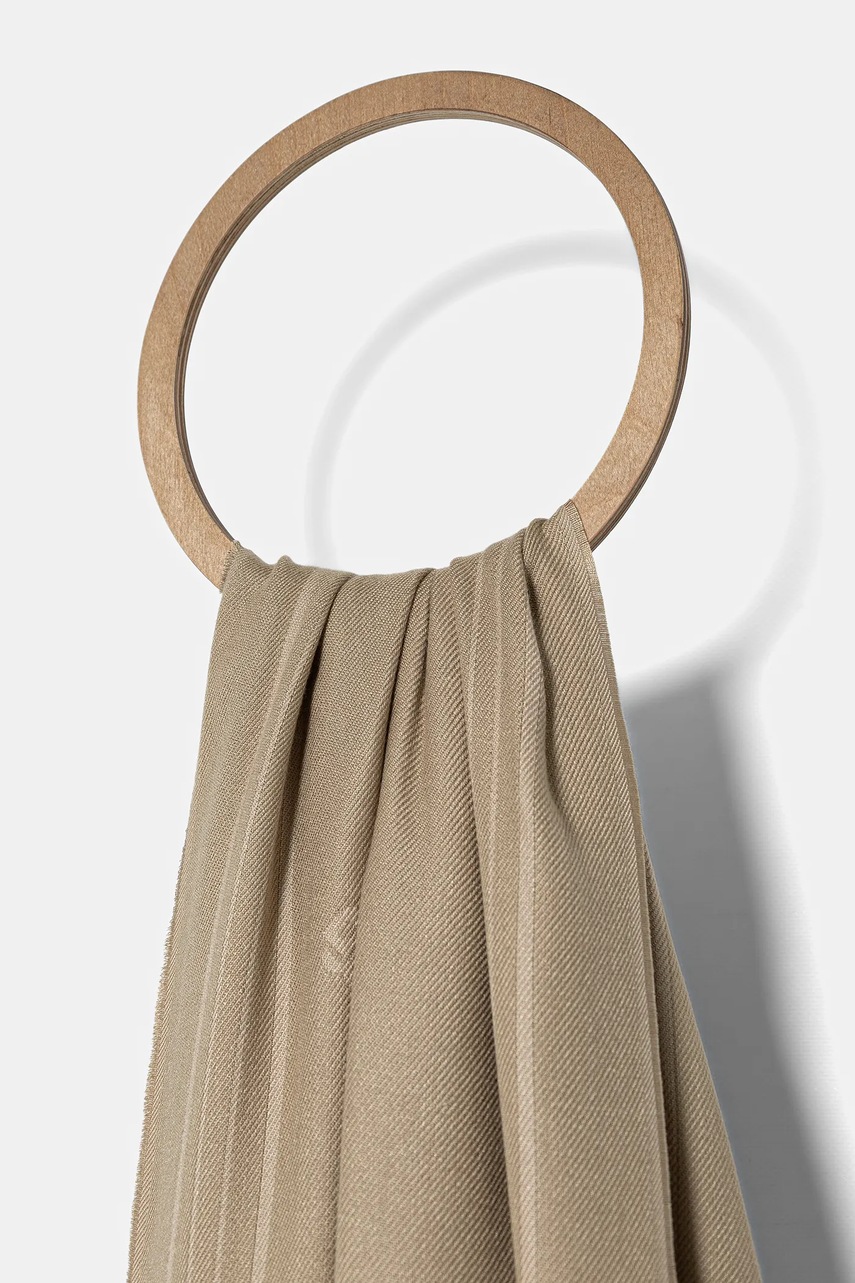 Шарф BOSS цвет бежевый узор 50535789