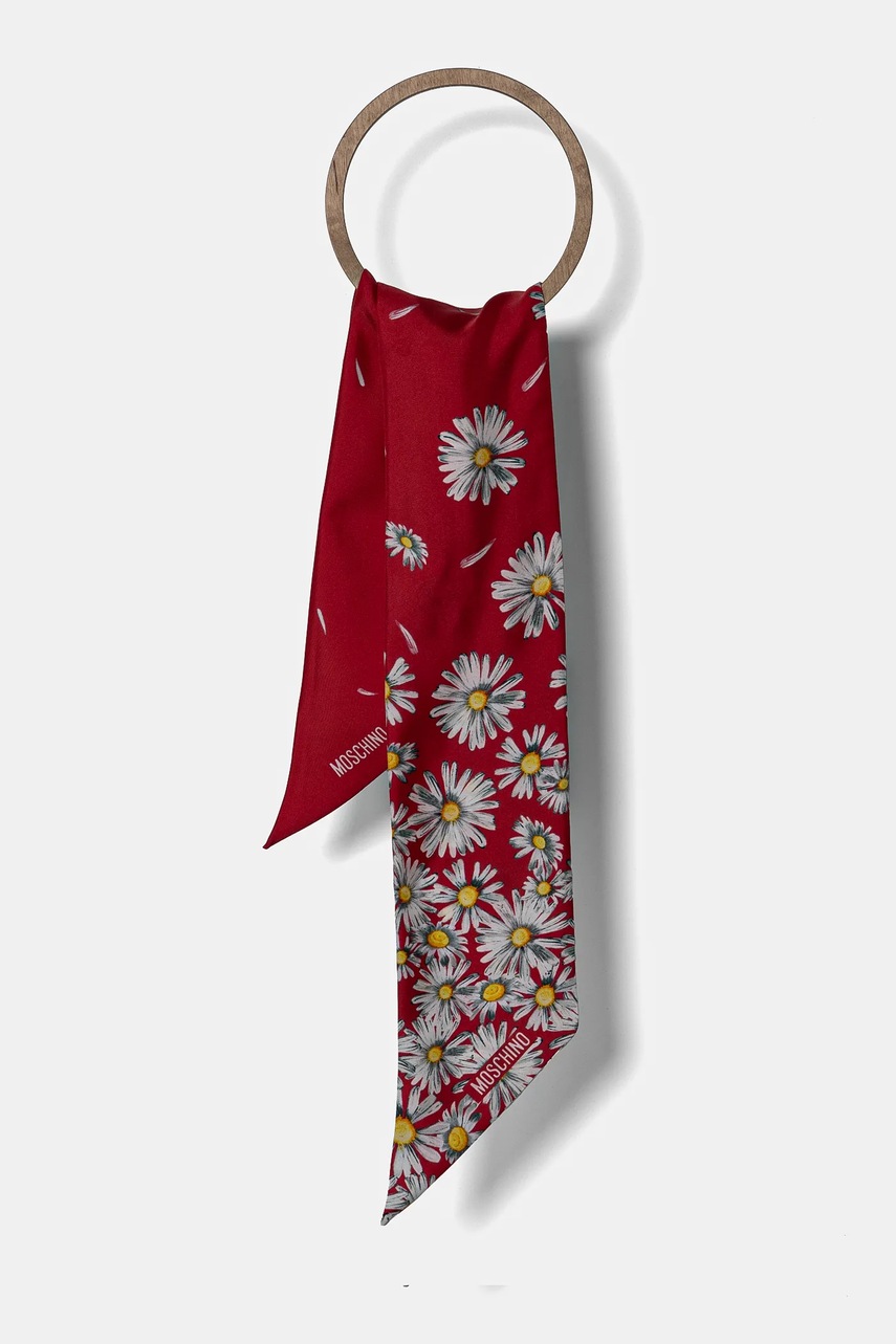 Moschino esarfa de matase culoarea rosu, modelator, M3252 3242