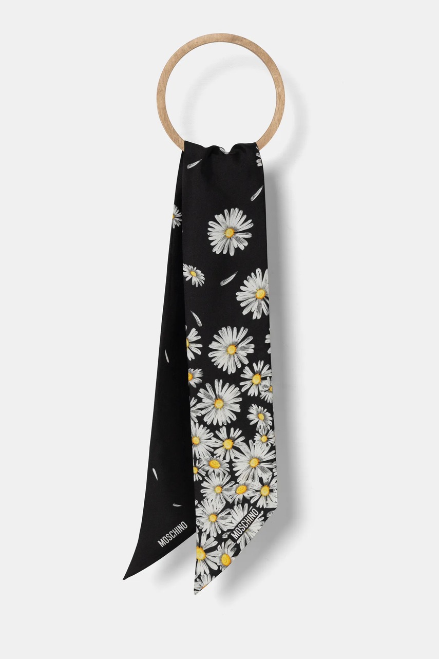 Moschino esarfa de matase culoarea negru, modelator, M3252 3242