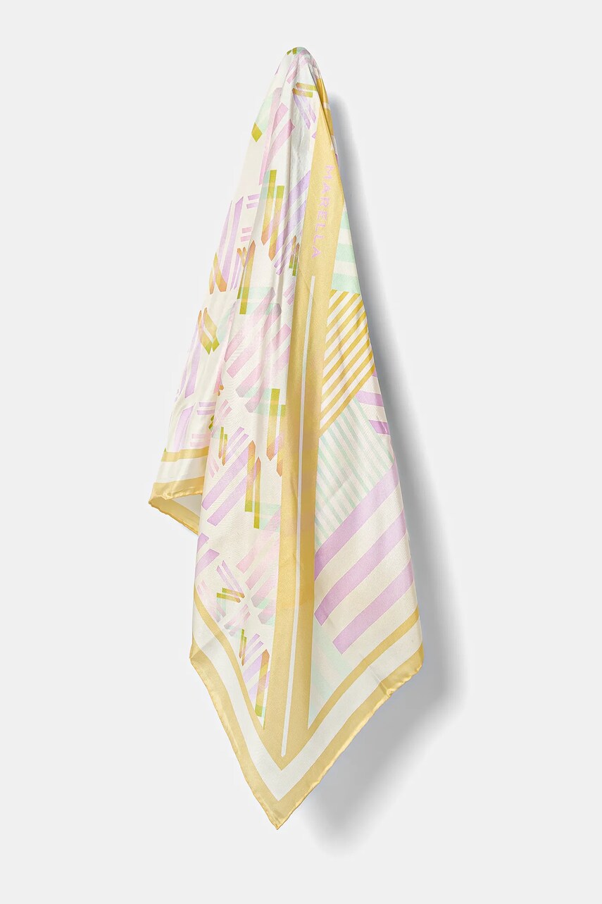 Marella esarfa de matase RONALD femei, culoarea alb, modelator, 2513541016200