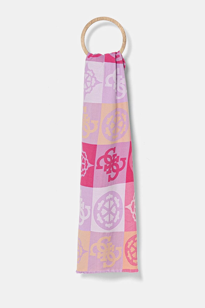 Levně Šátek Guess růžová barva, AW5248 POL03