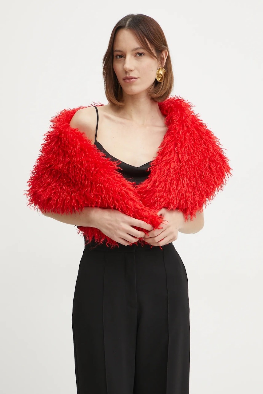 MAX&Co. fular femei, culoarea rosu, uni, 2516611016200