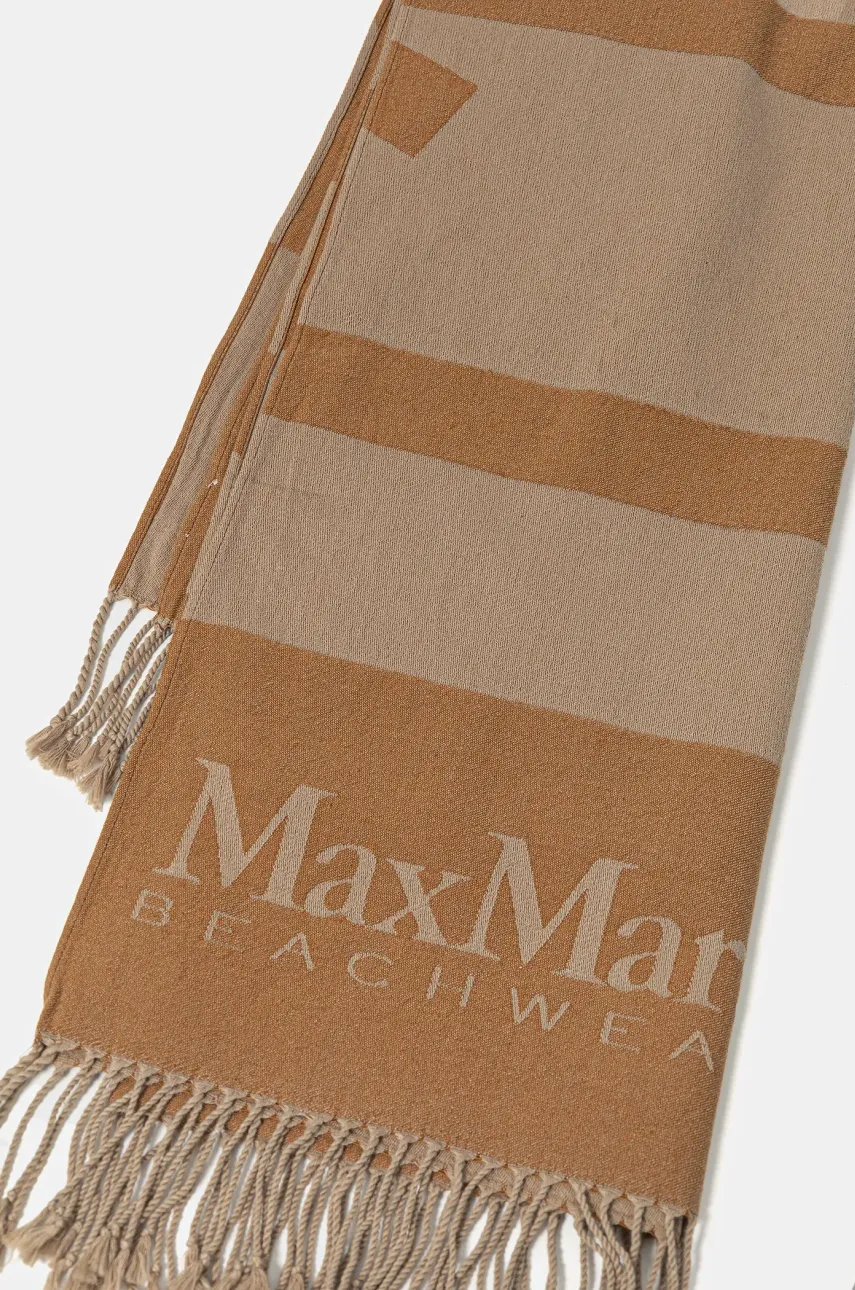 Хлопковый шарф Max Mara Beachwear женский цвет бежевый узорный 2516591019600 Хлопковый шарф Max Mara Beachwear женский цвет бежевый узорный 2516591019600