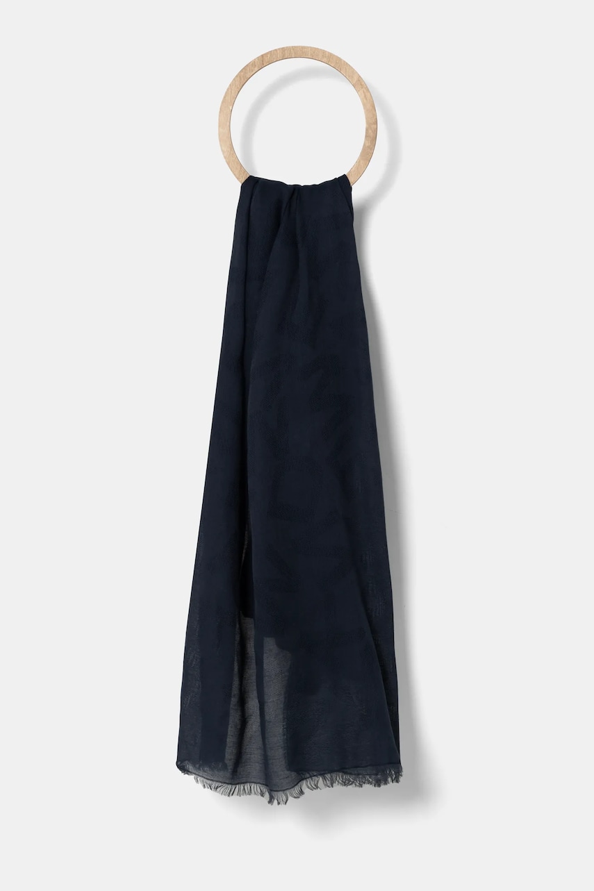 Weekend Max Mara fular cu un amestec de cașmir culoarea albastru marin, uni, 2515541074600